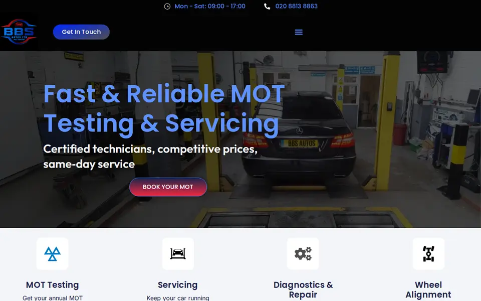 The top of bbs-autos.co.uk