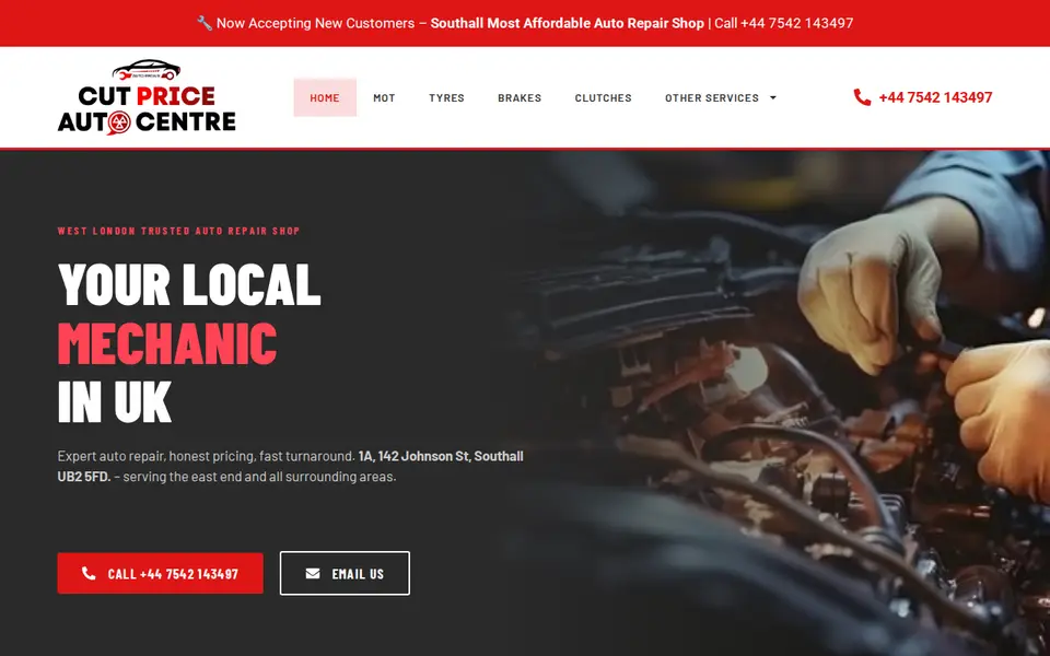 The top of cutpriceautocentre.co.uk
