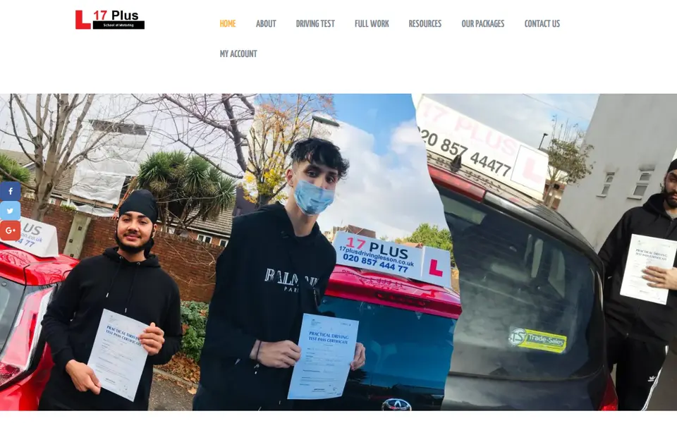 The top of 17plusdrivinglesson.co.uk