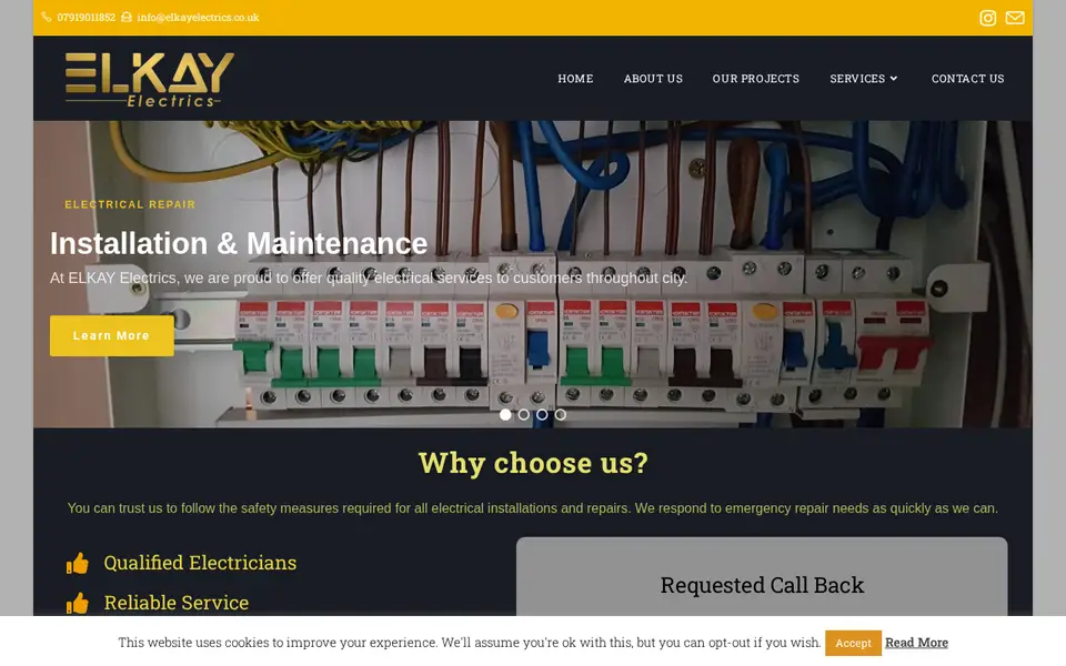 The top of elkayelectrics.co.uk