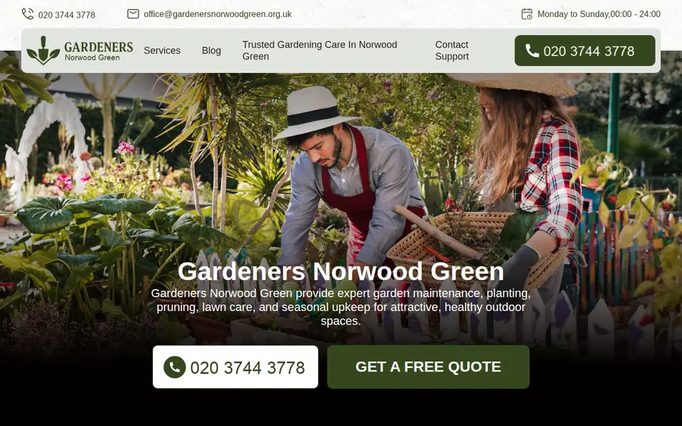 The top of gardenersnorwoodgreen.org.uk