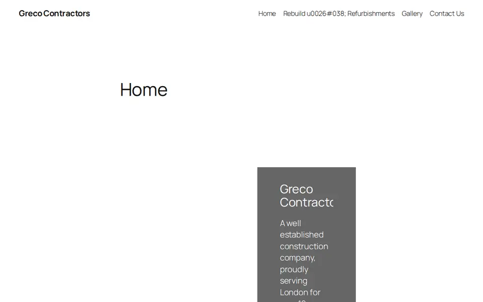 The top of grecocontractors.co.uk