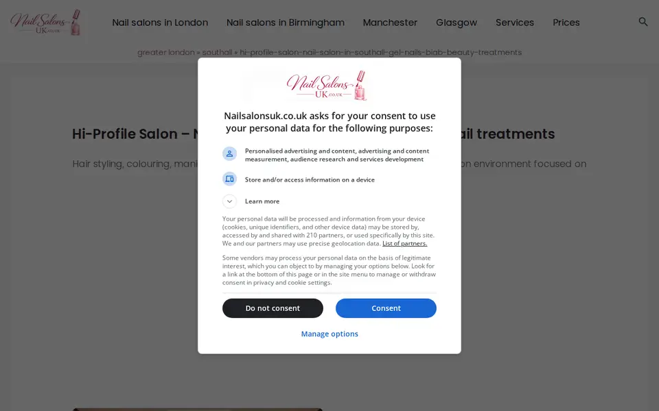 The top of nailsalonsuk.co.uk