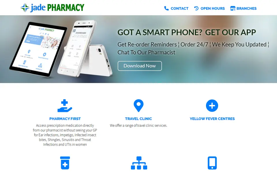 The top of jadepharmacy.co.uk