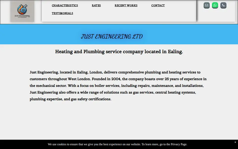 The top of justengineering.co.uk