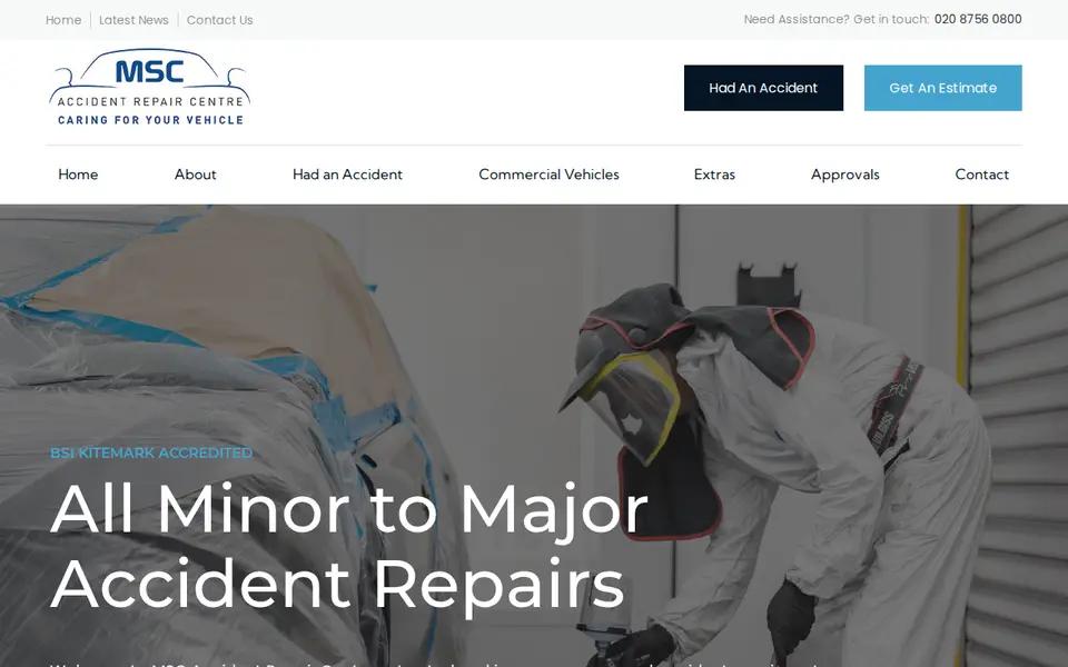 The top of mscrepair.co.uk