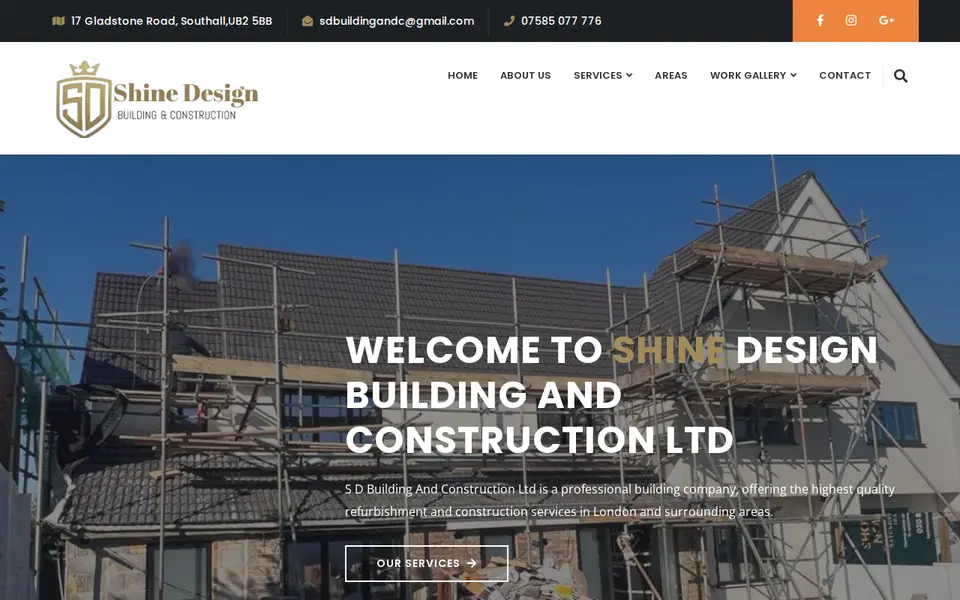 The top of shinedesignltd.uk