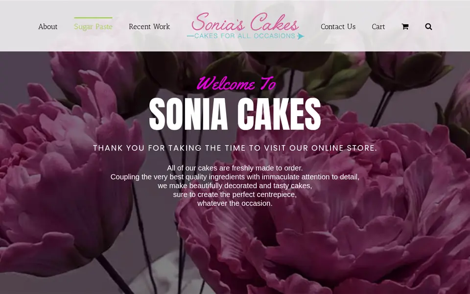 The top of soniacakes.com