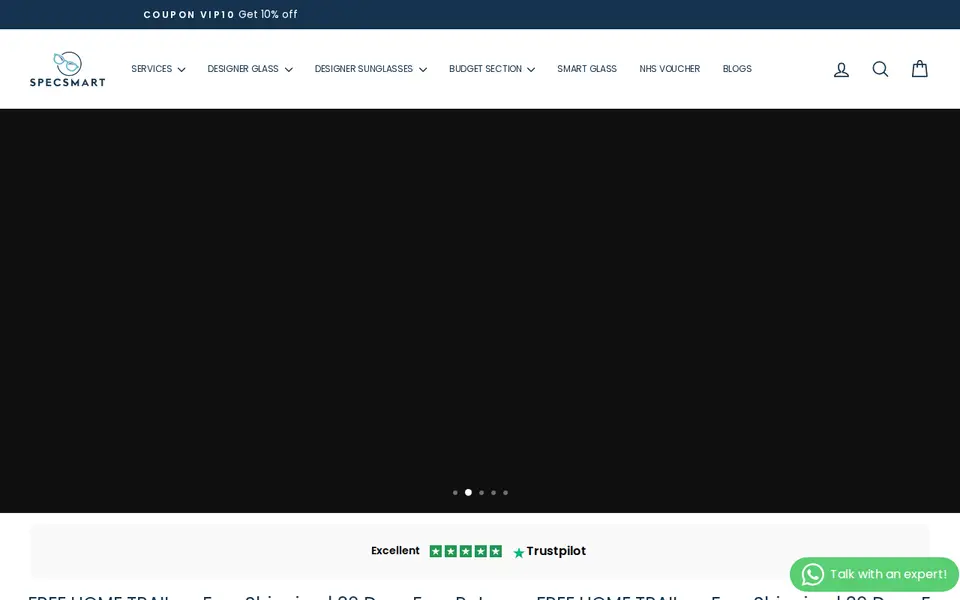 The top of specsmart.co.uk