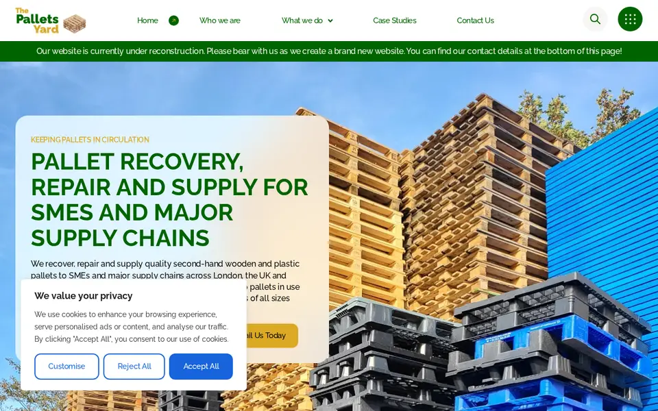 The top of thepalletsyard.co.uk