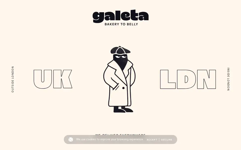 The top of galeta.co.uk