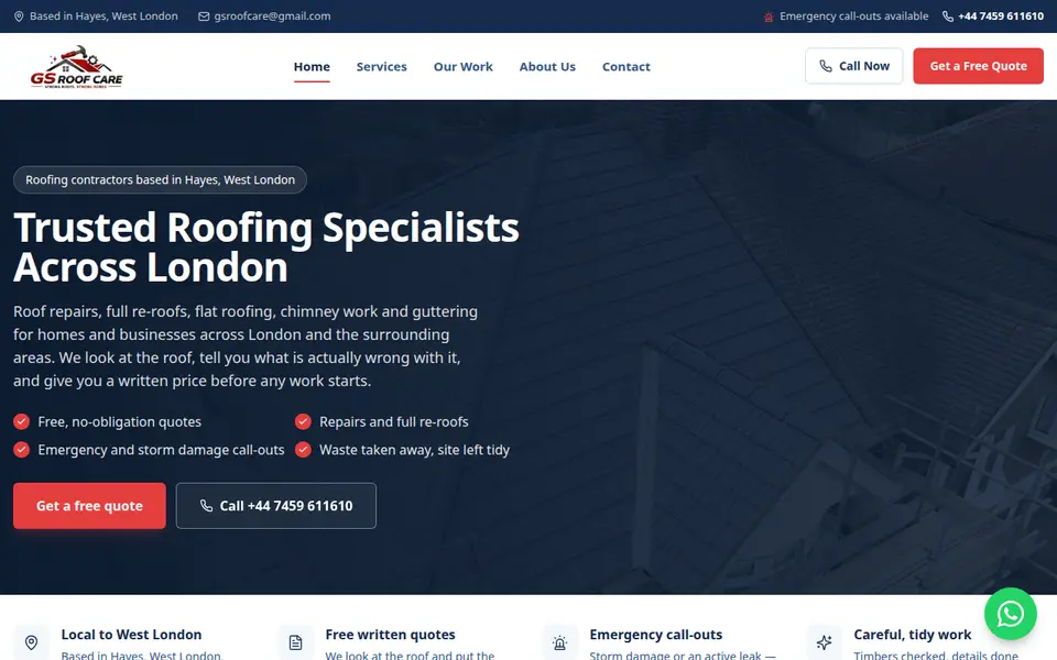 The top of gsroofcare.co.uk