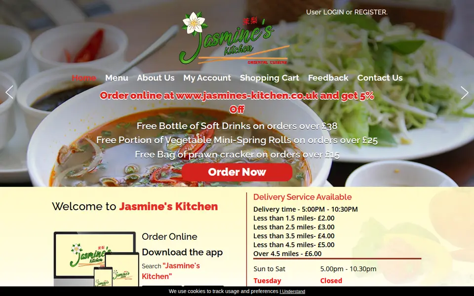 The top of jasmines-kitchen.co.uk