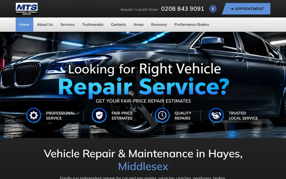 The top of mtsgarageservices.co.uk