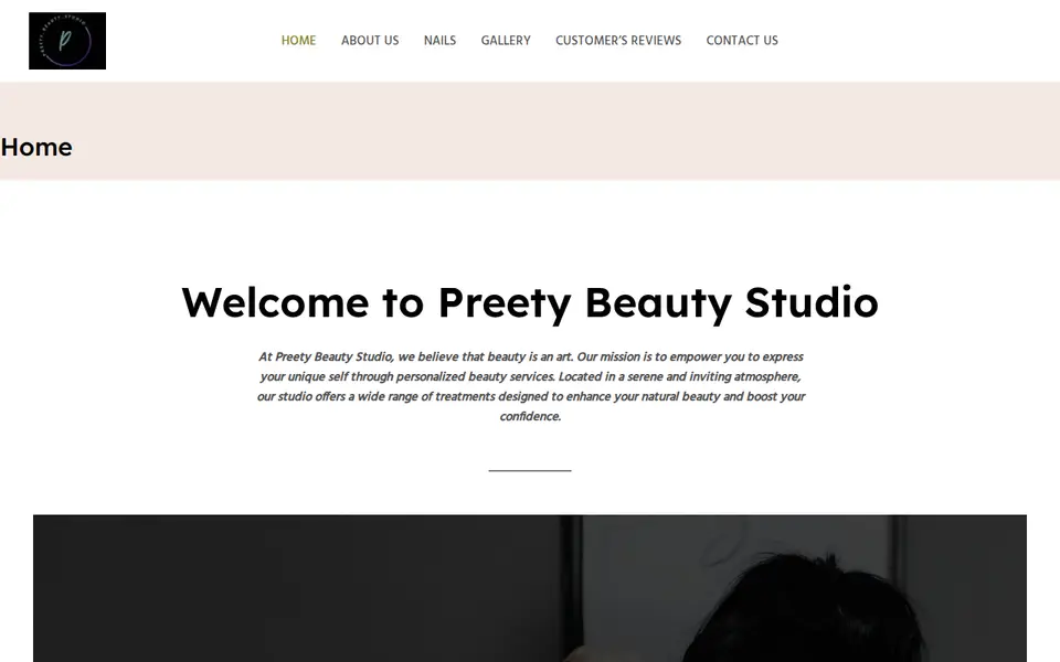 The top of preetybeautystudio.com