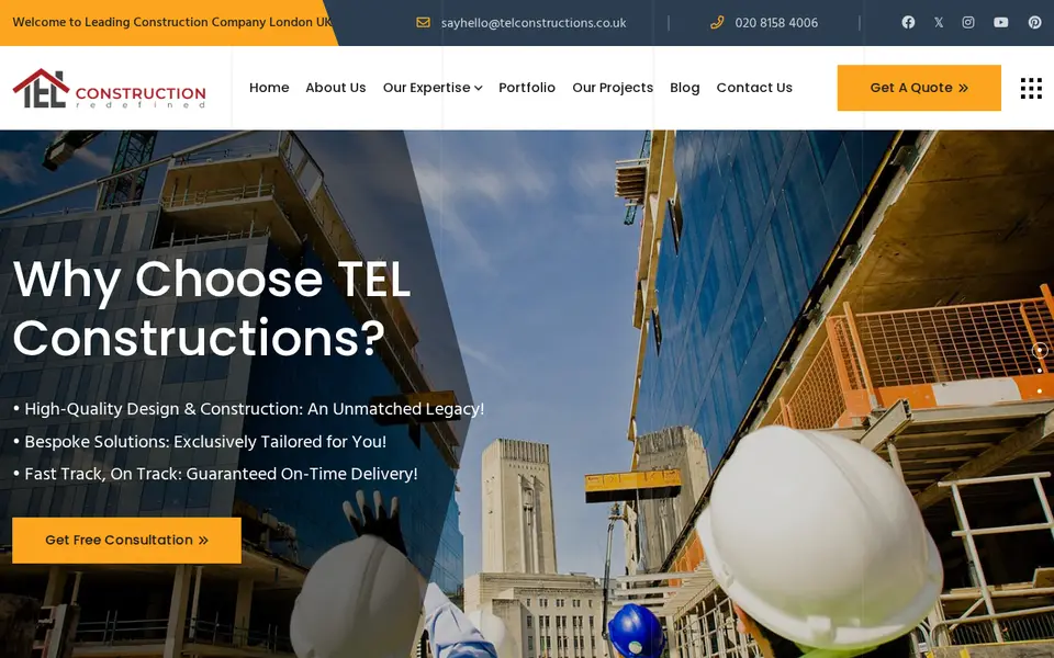 The top of telconstructions.co.uk