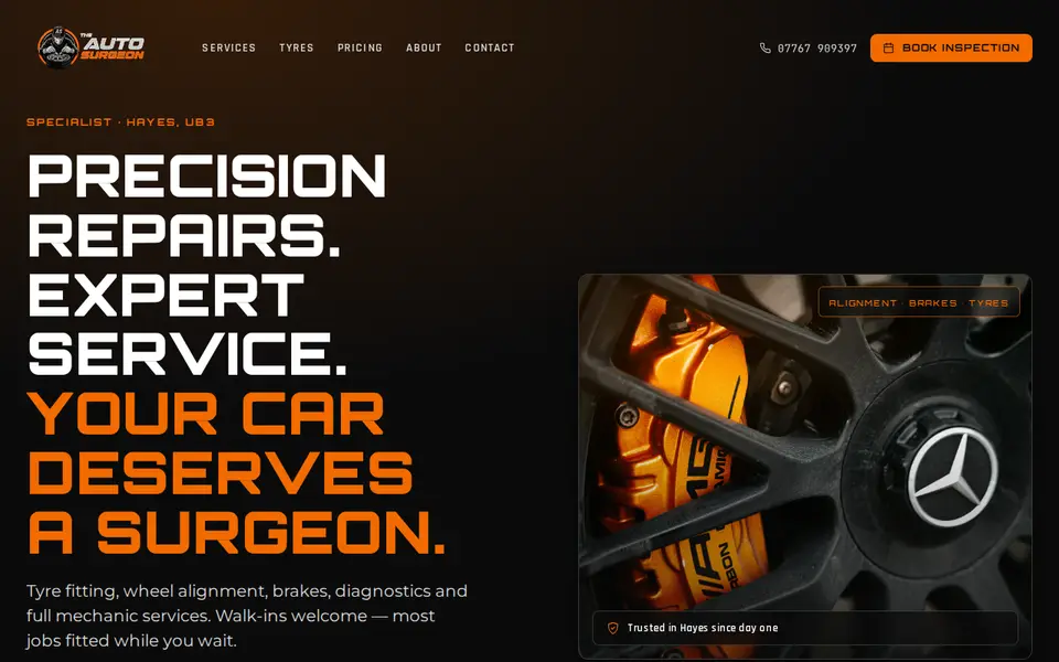 The top of theautosurgeon.co.uk