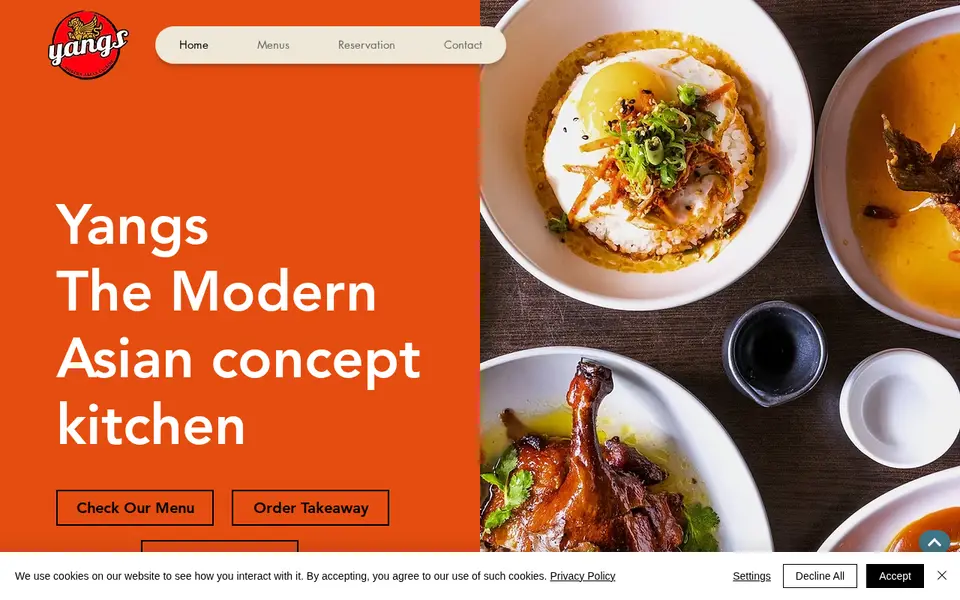 The top of yangs-asian.com