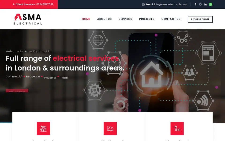 The top of asmaelectrical.co.uk
