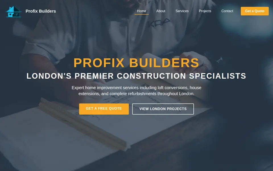 The top of profixbuilder.co.uk