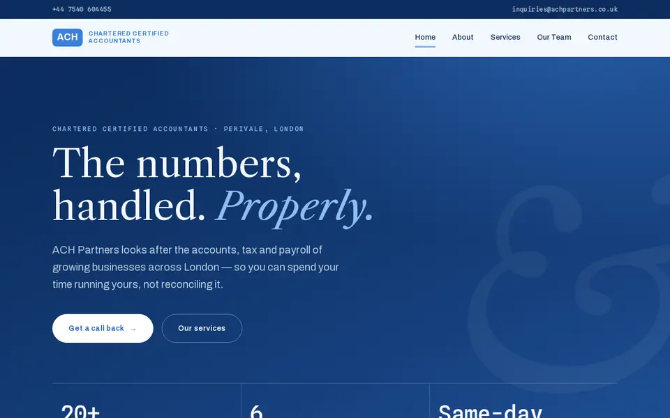 The top of achpartners.co.uk