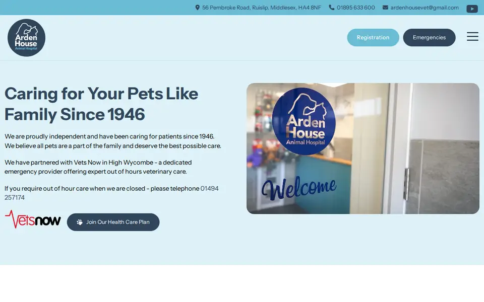 The top of ardenhousevets.co.uk