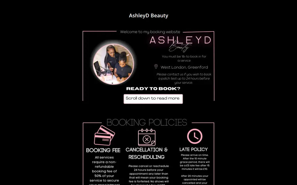 The top of aashleydbeauty.as.me