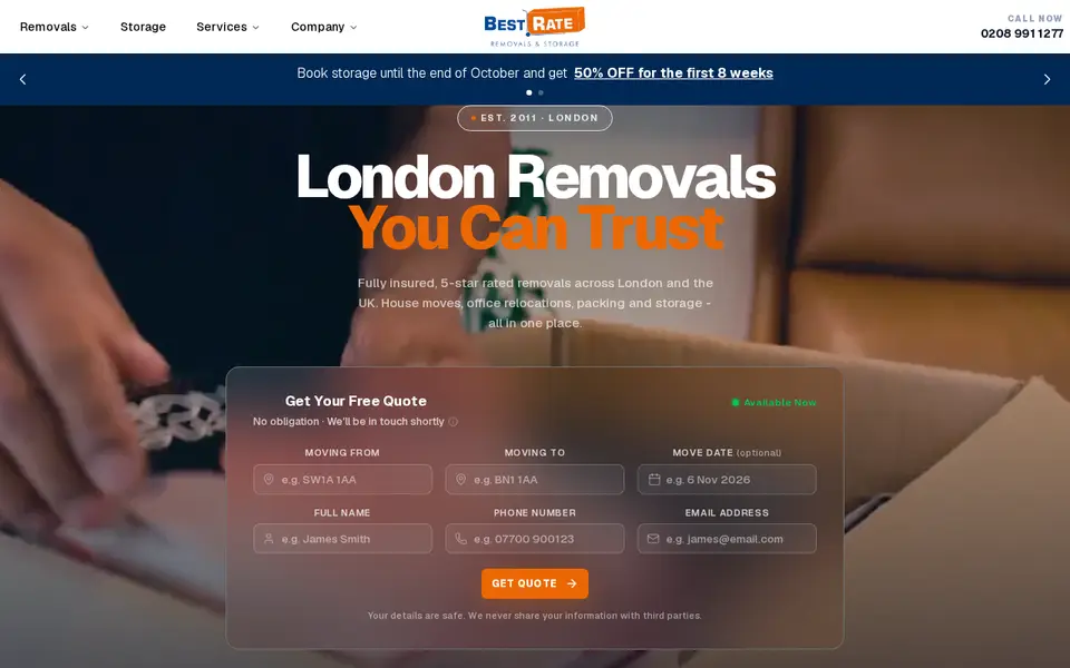 The top of bestrateremovals.co.uk