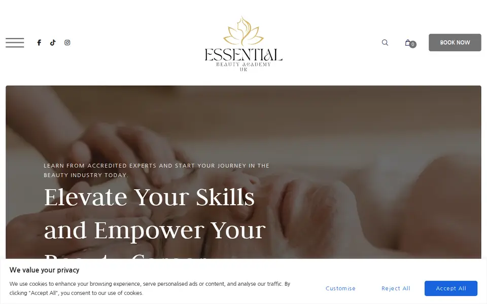 The top of essentialbeautyacademy4me.com