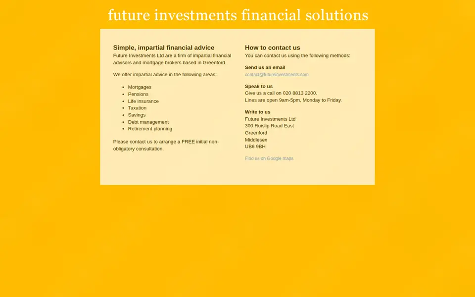 The top of futureinvestments.com