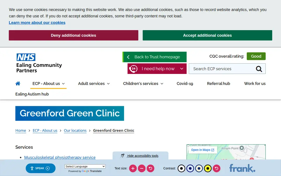 The top of westlondon.nhs.uk