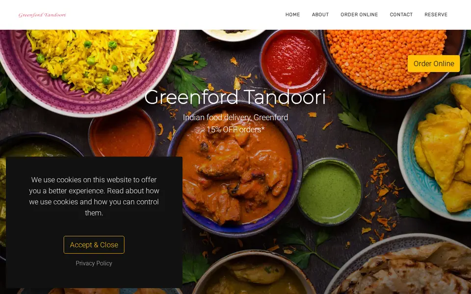 The top of greenfordtandoori.co.uk