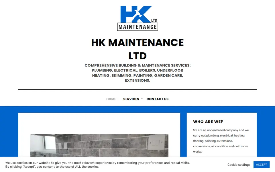 The top of hkmaintenance.co.uk
