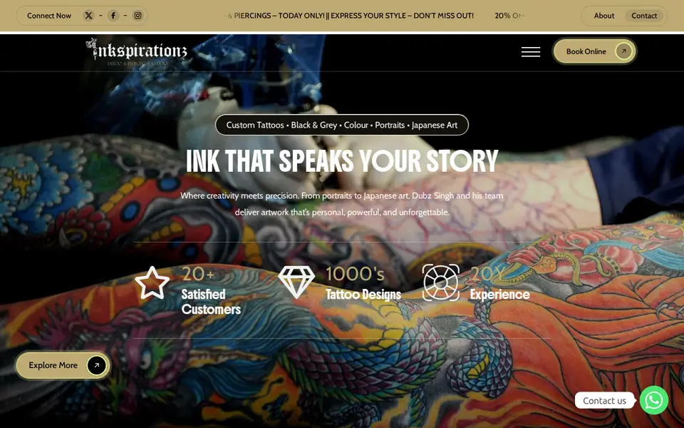 The top of inkspirationz.co.uk