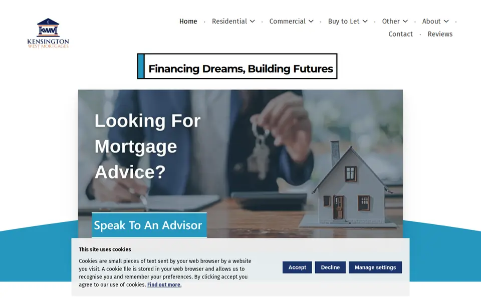 The top of kensingtonwestmortgages.co.uk
