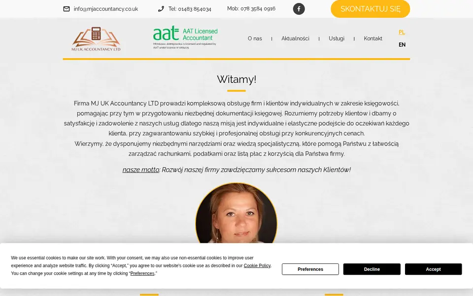 The top of mjaccountancy.co.uk