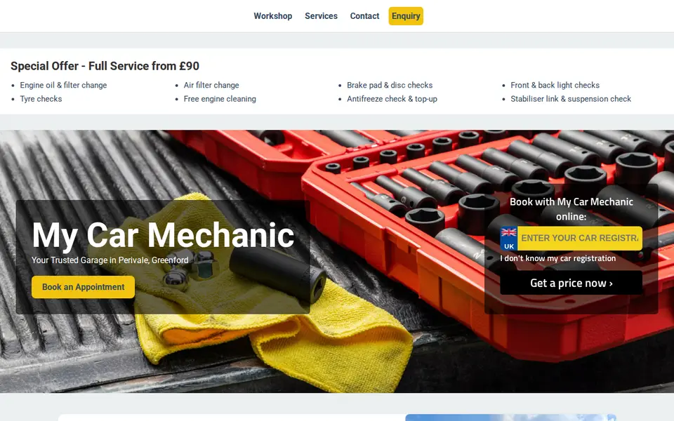 The top of mycarmechanic.co.uk