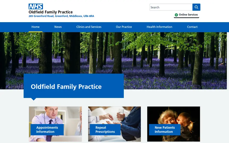 The top of oldfieldfamilypractice.nhs.uk