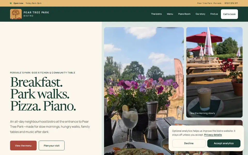 The top of peartreeparkbistro.co.uk