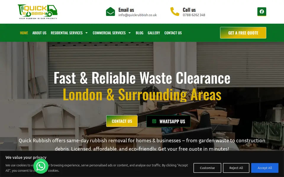 The top of quickrubbish.co.uk