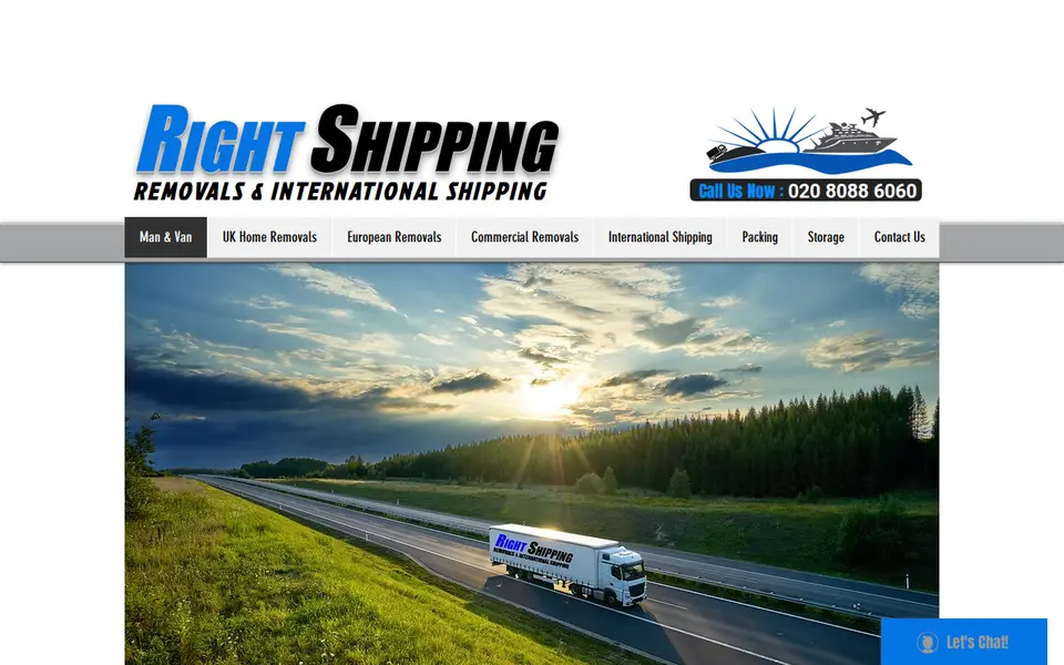 The top of rightshipping.co.uk