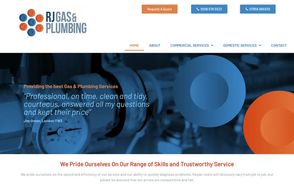 The top of rj-gasandplumbing.co.uk