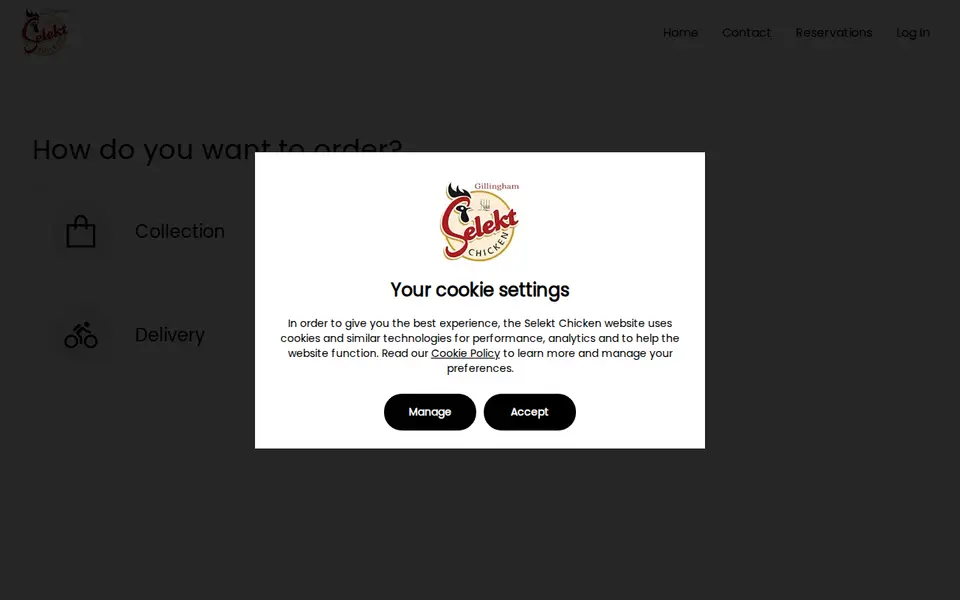 The top of selektchickenn.co.uk