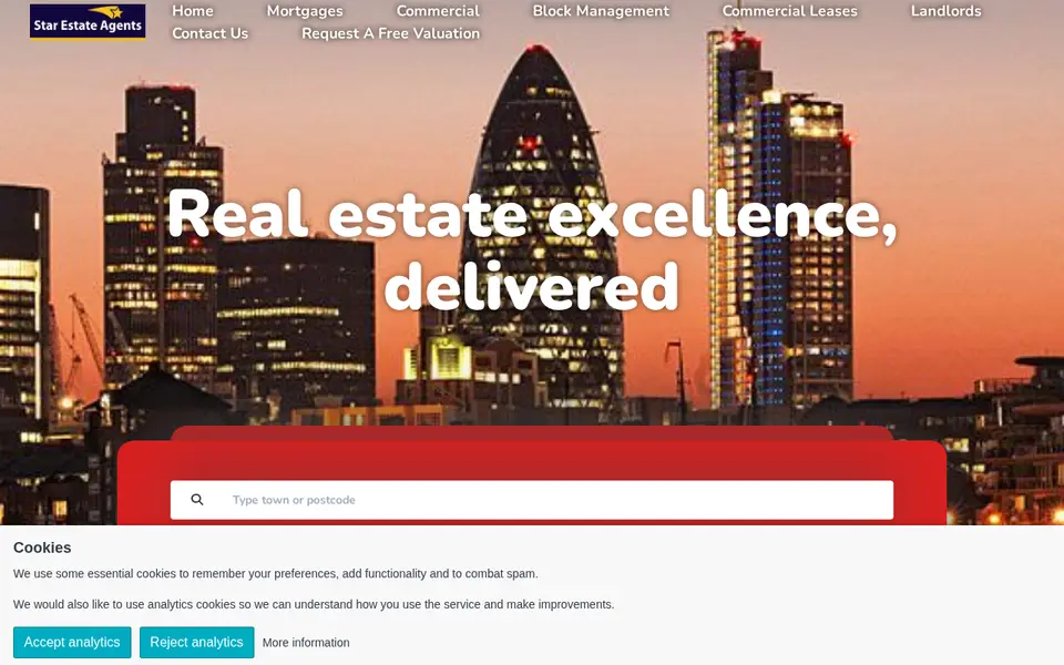 The top of starestateagents.co.uk