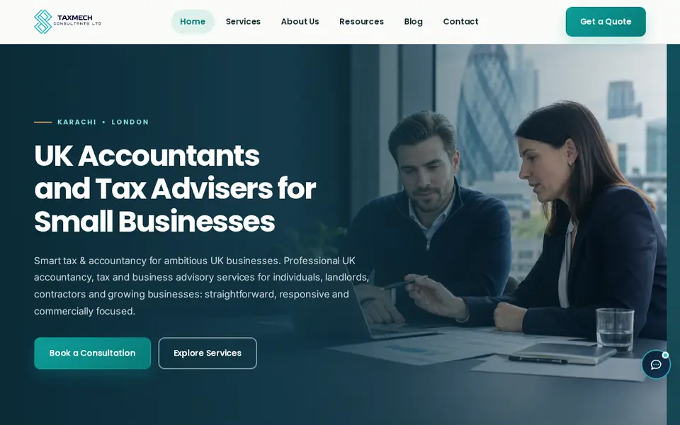 The top of taxmech.co.uk