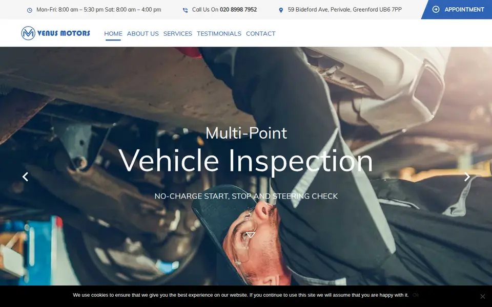 The top of venusmotors.co.uk