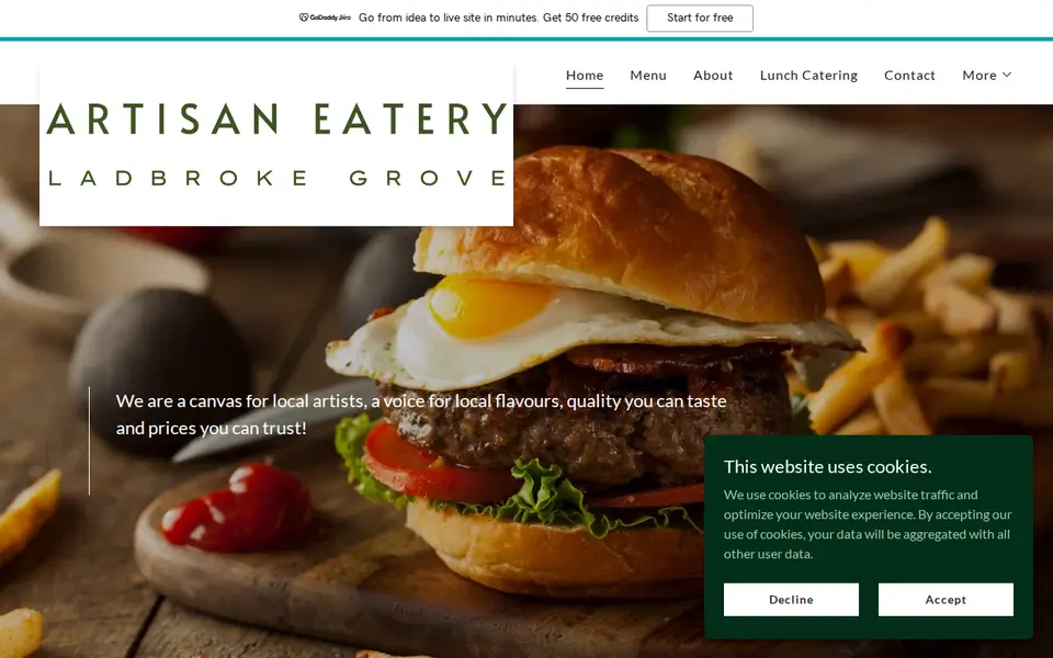 The top of artisaneatery.co.uk