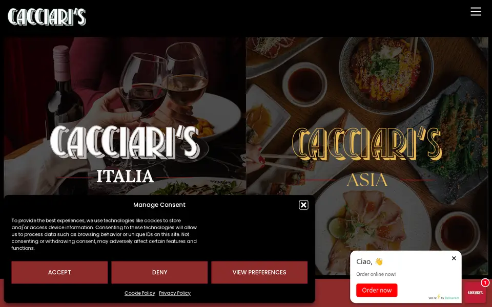 The top of cacciaris.co.uk