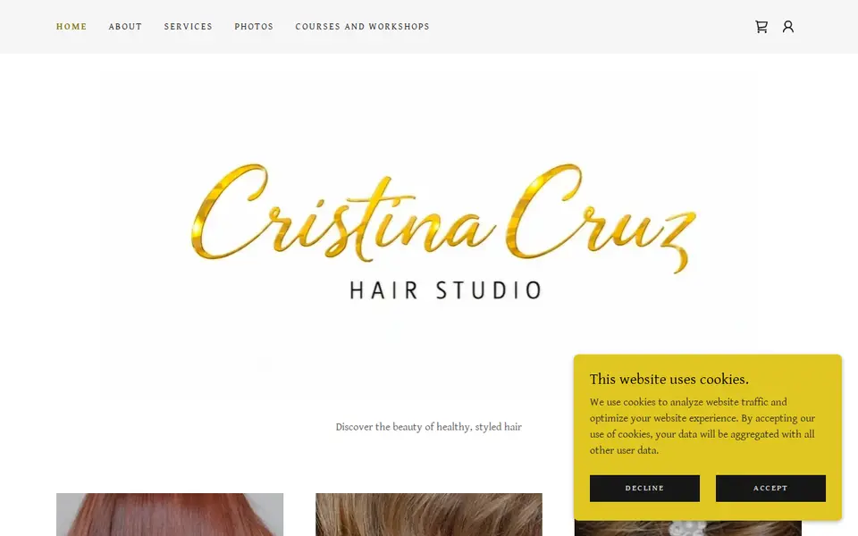 The top of cristinacruzhairstudio.com