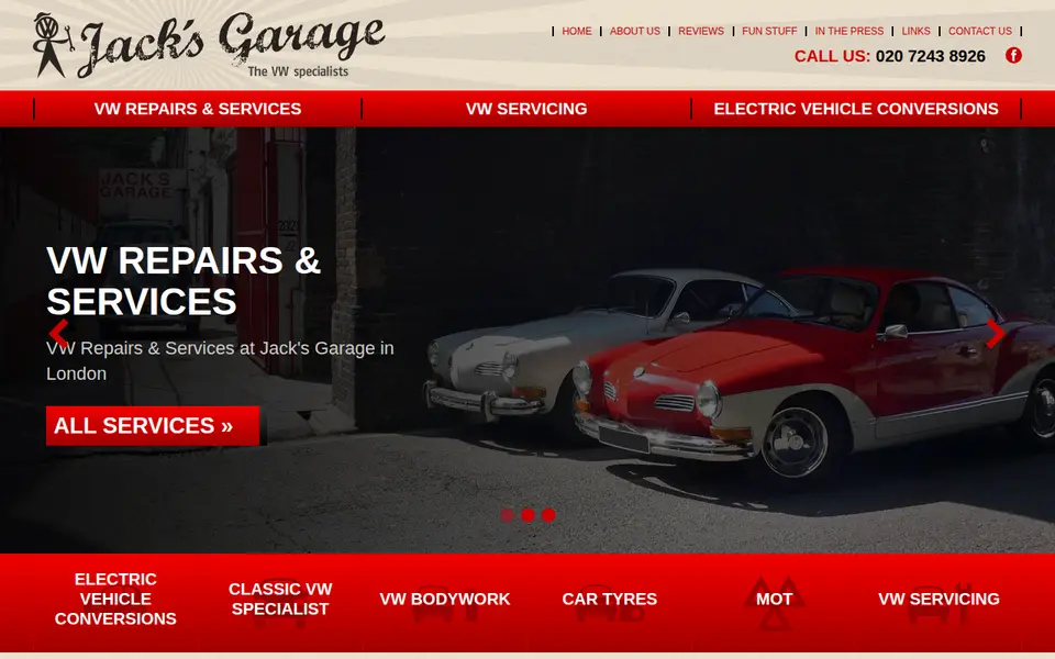The top of jacksgarage.co.uk